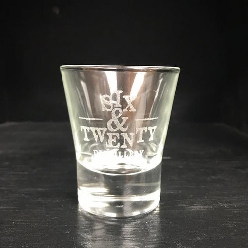 Six & Twenty etched Shot Glass